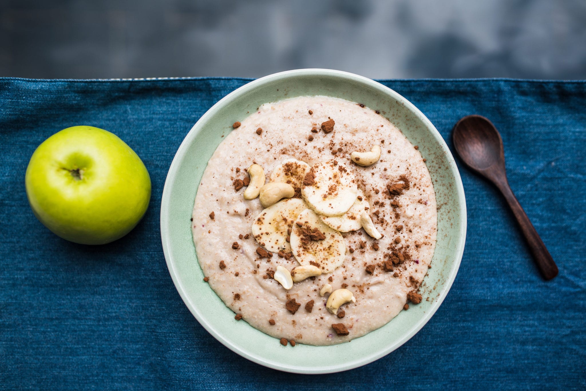 porridge topped with cashews