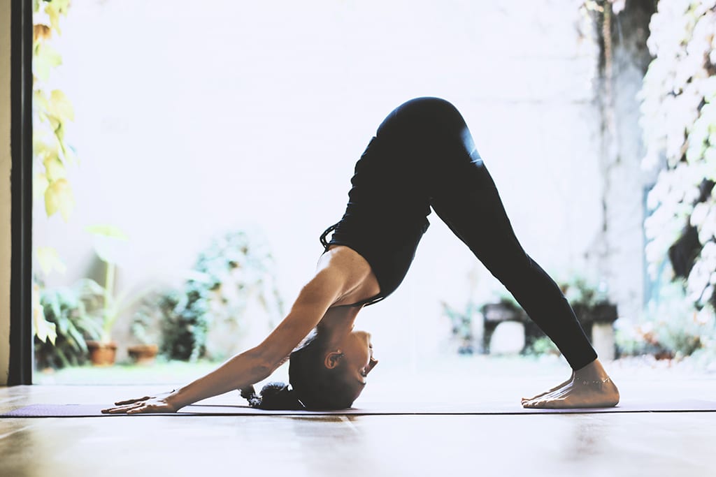 Woman practicing yoga