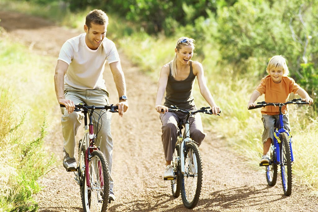 family cycling