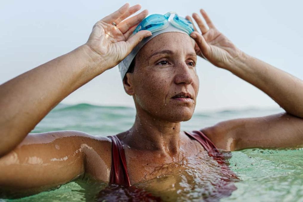 woman wild swimming