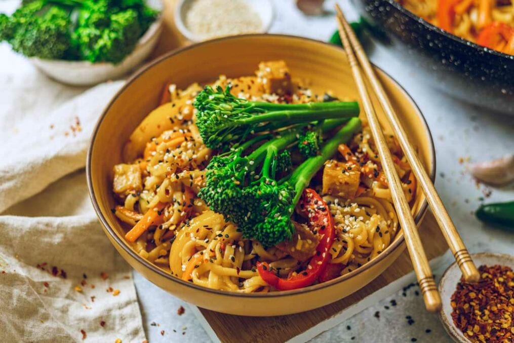 Vegan Noodles With Teryaki Sauce And Tenderstem Broccoli