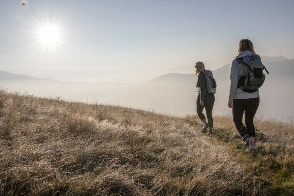 two women walking